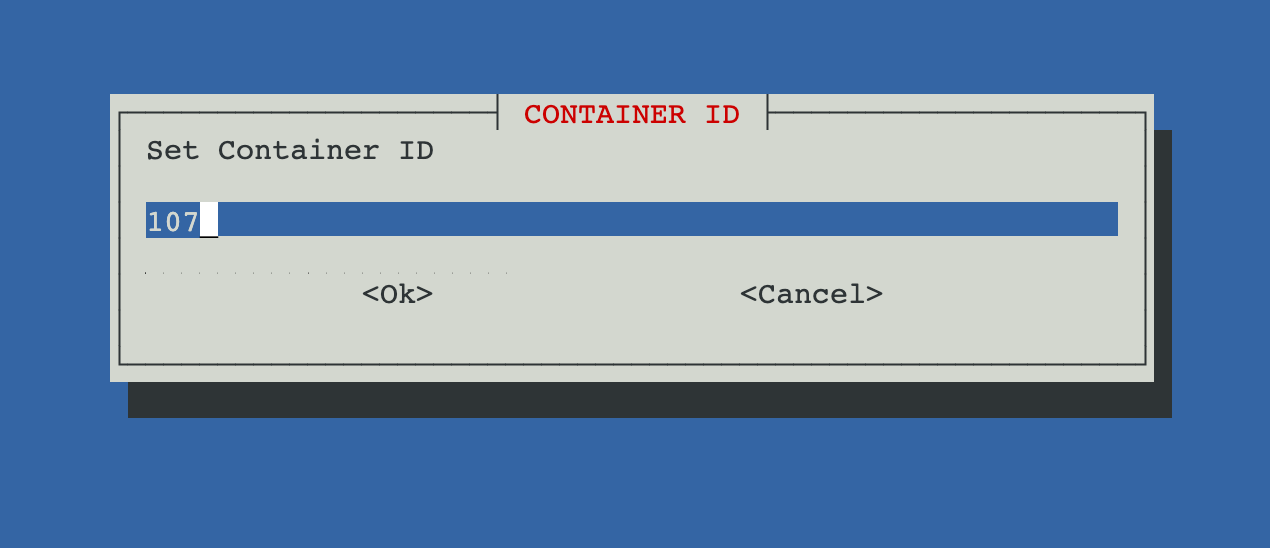 "Container ID" Window