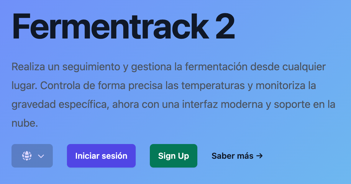 Fermentrack 2 screenshot in Spanish