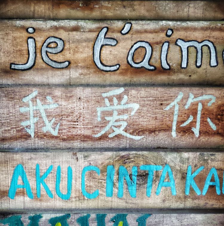 Signboard with multiple languages
